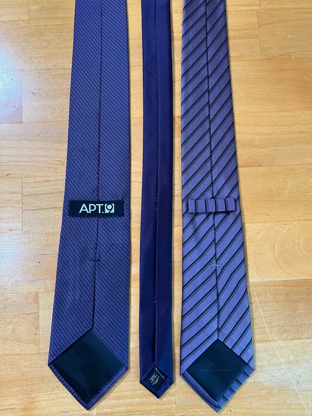Men’s Purple Tie Lot APT 9 Marc Anthony Dress Neckties Solid Striped Bundle